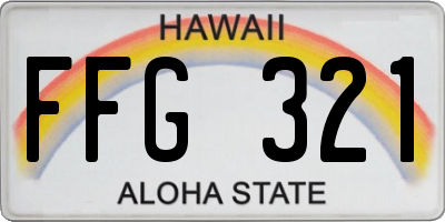 HI license plate FFG321