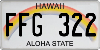 HI license plate FFG322