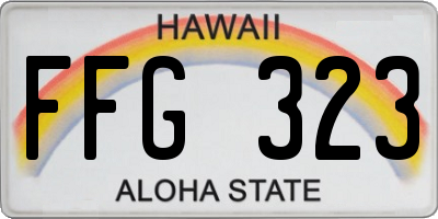 HI license plate FFG323