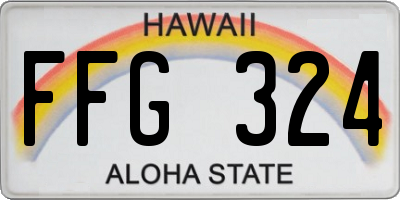 HI license plate FFG324