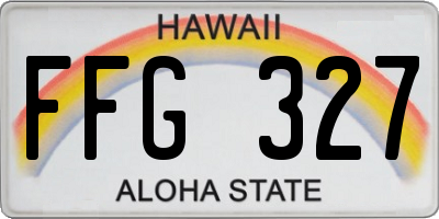 HI license plate FFG327
