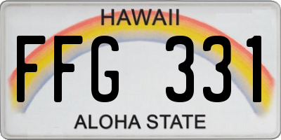 HI license plate FFG331