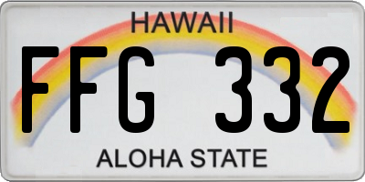 HI license plate FFG332