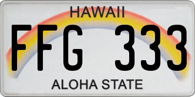 HI license plate FFG333