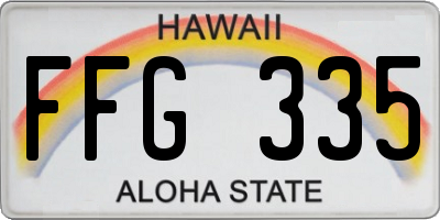 HI license plate FFG335