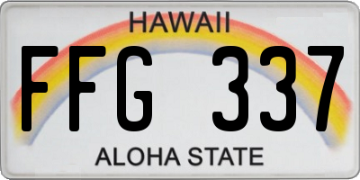 HI license plate FFG337