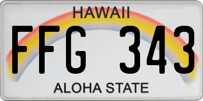 HI license plate FFG343