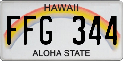 HI license plate FFG344