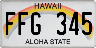 HI license plate FFG345