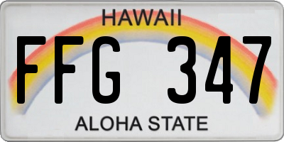 HI license plate FFG347
