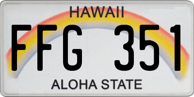 HI license plate FFG351