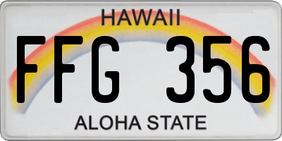 HI license plate FFG356