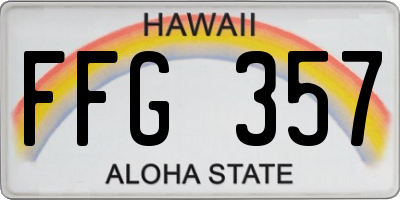 HI license plate FFG357