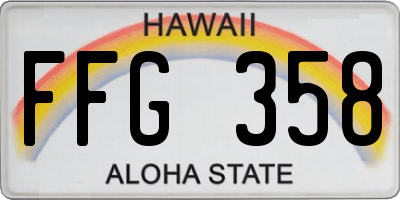 HI license plate FFG358