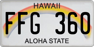 HI license plate FFG360