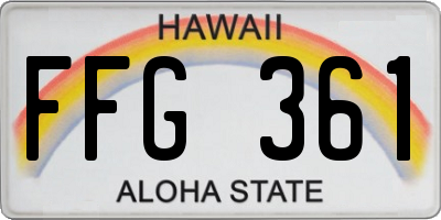 HI license plate FFG361