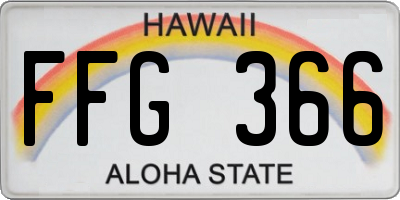 HI license plate FFG366