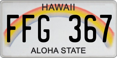 HI license plate FFG367