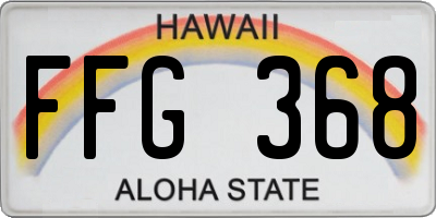 HI license plate FFG368