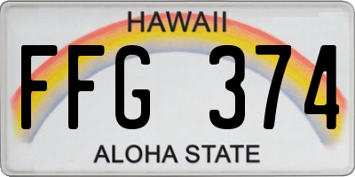 HI license plate FFG374