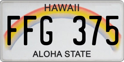 HI license plate FFG375