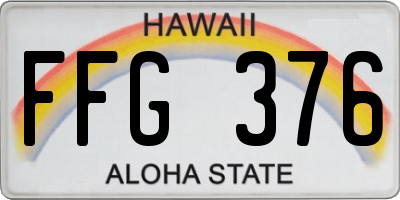 HI license plate FFG376