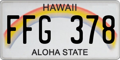 HI license plate FFG378