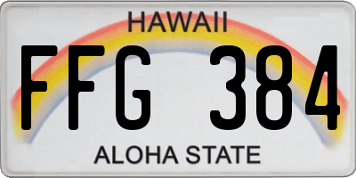 HI license plate FFG384