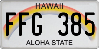 HI license plate FFG385