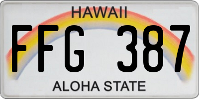 HI license plate FFG387