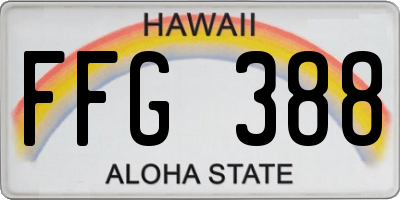 HI license plate FFG388