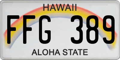 HI license plate FFG389
