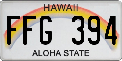 HI license plate FFG394