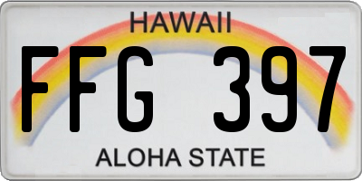 HI license plate FFG397