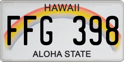 HI license plate FFG398