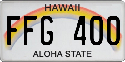 HI license plate FFG400