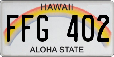 HI license plate FFG402