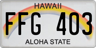 HI license plate FFG403