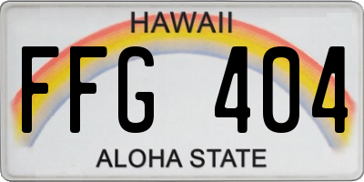 HI license plate FFG404