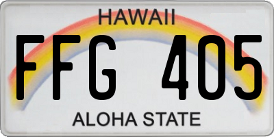 HI license plate FFG405