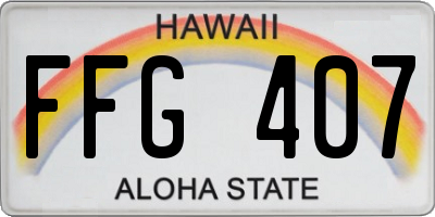 HI license plate FFG407