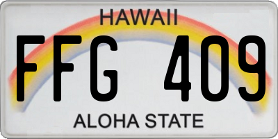 HI license plate FFG409