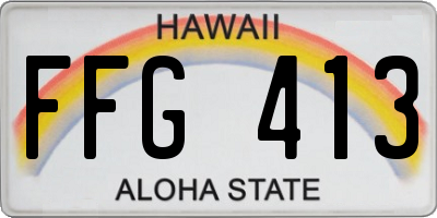 HI license plate FFG413