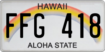HI license plate FFG418