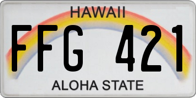 HI license plate FFG421