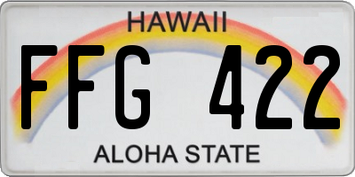 HI license plate FFG422