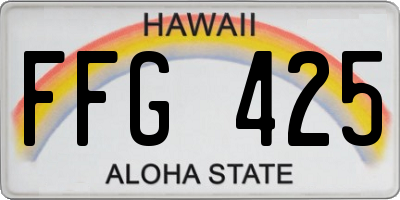 HI license plate FFG425