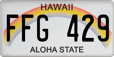 HI license plate FFG429