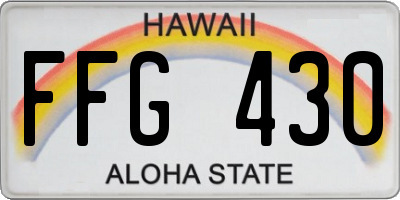 HI license plate FFG430