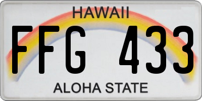 HI license plate FFG433